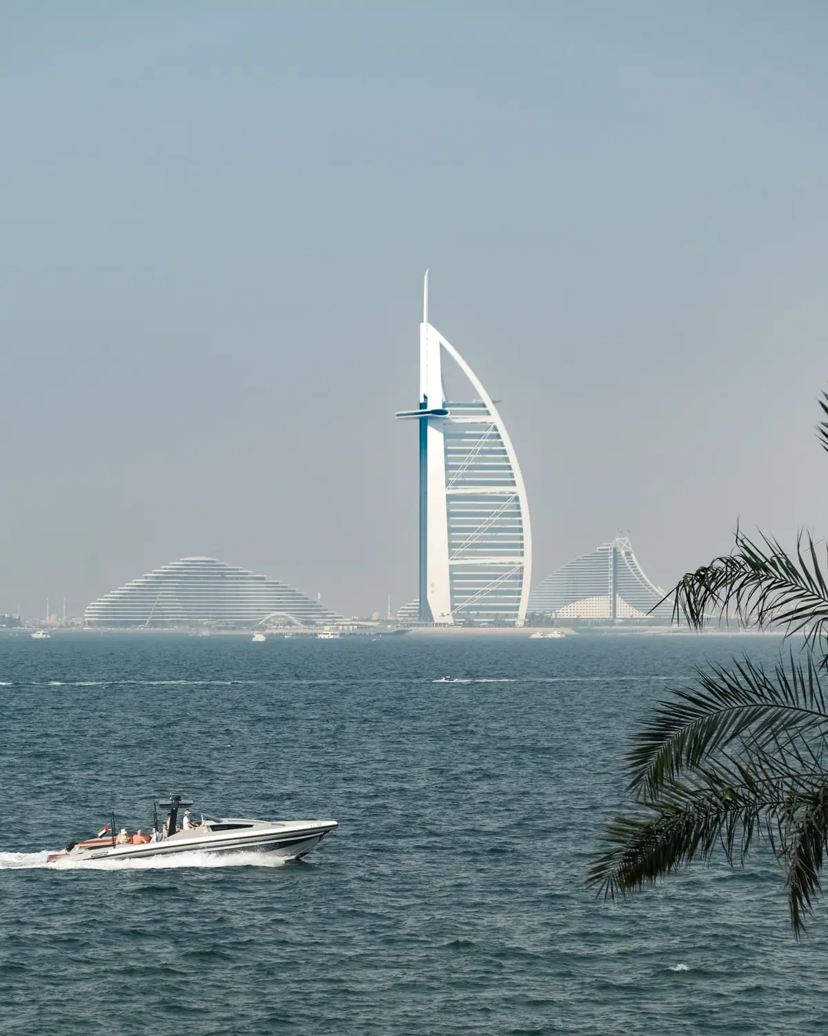 Dubai coast and skyline viewed across the water