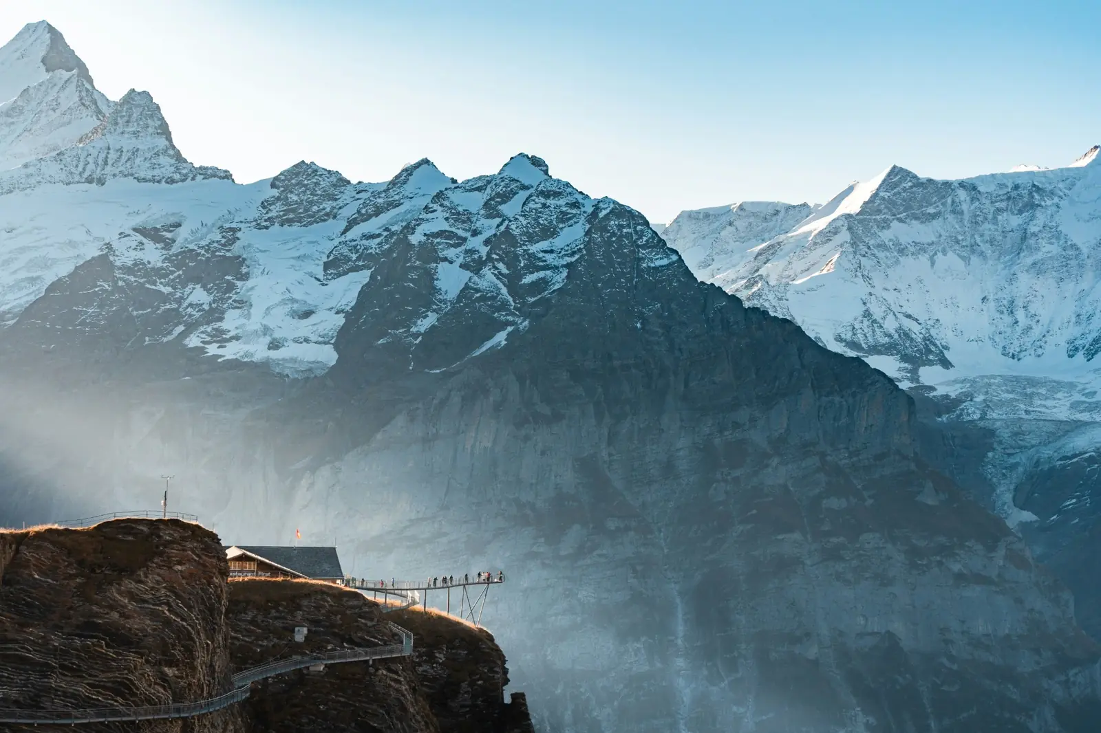 Mountain landscape beneath changing weather
